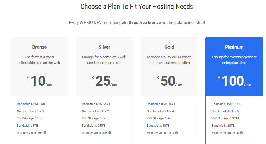 WPMU Dev Hosting Packages